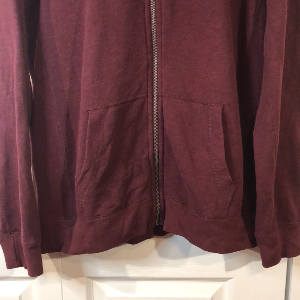 Abercrombie Spell Out Burgundy Zip Up Hoodie M - Picture 4 of 11